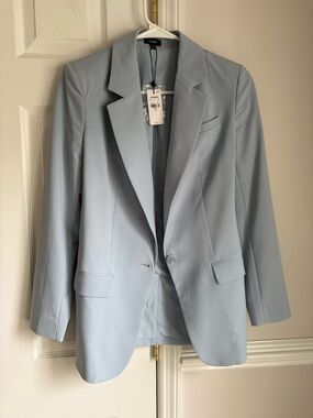 Express Light Blue Boyfriends Blazer